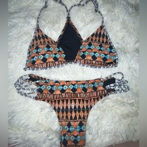 Volcom XS bikini scrunch butt adjustable straps small